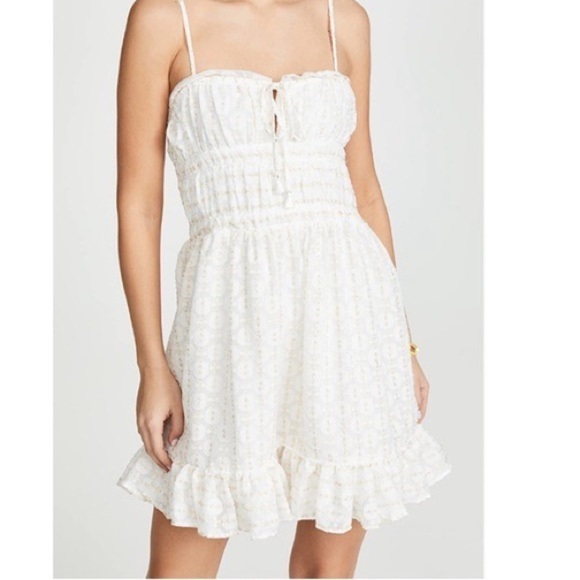 Red Carter “Ruby” Mini-Dress with Metallic Gold Accents. Size Small. - Picture 1 of 17